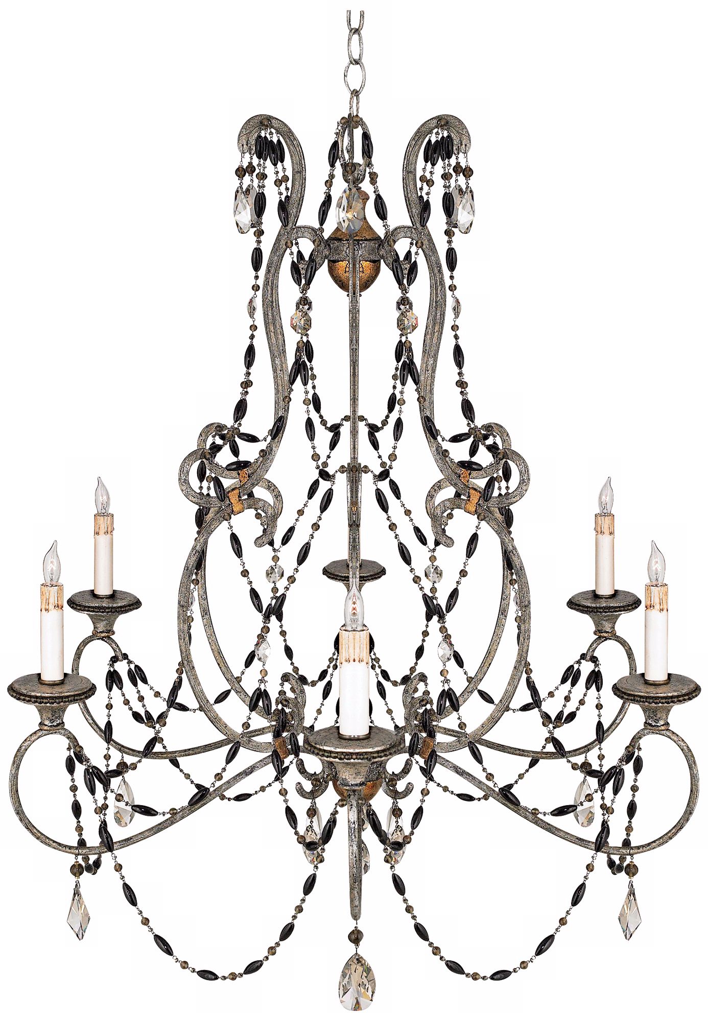 Bergamo 32 1/2" wide Six-Light Large Candle Chandelier