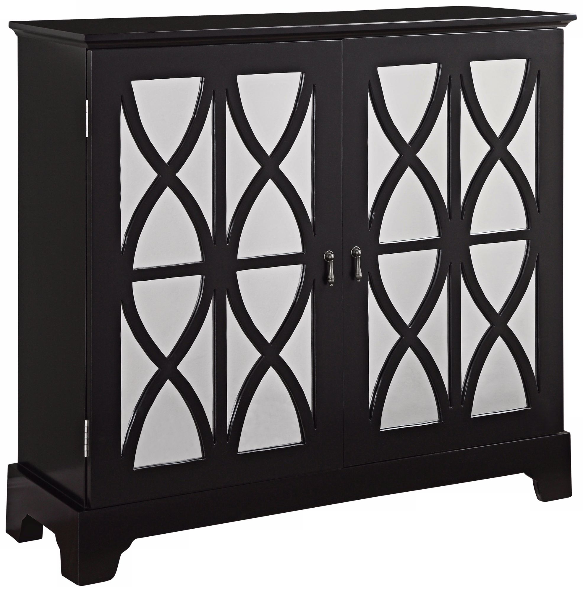 Chenoa Black Mirrored Glass Console Chest