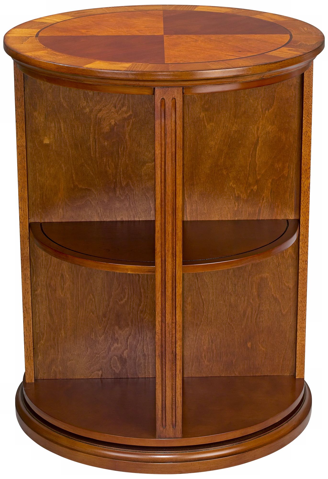 Cherry Rotating Bookshelf Table