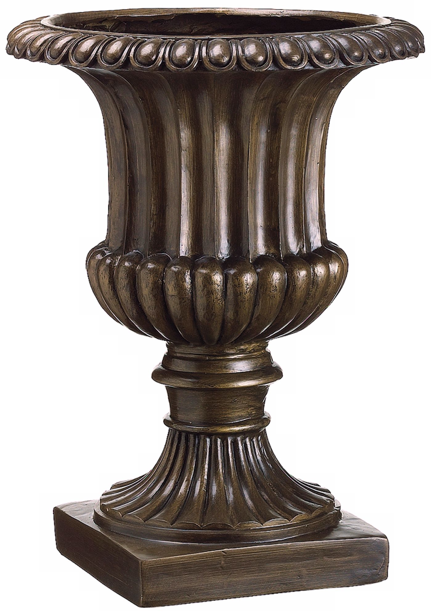 Bronze Fiberglass Fluted Urn