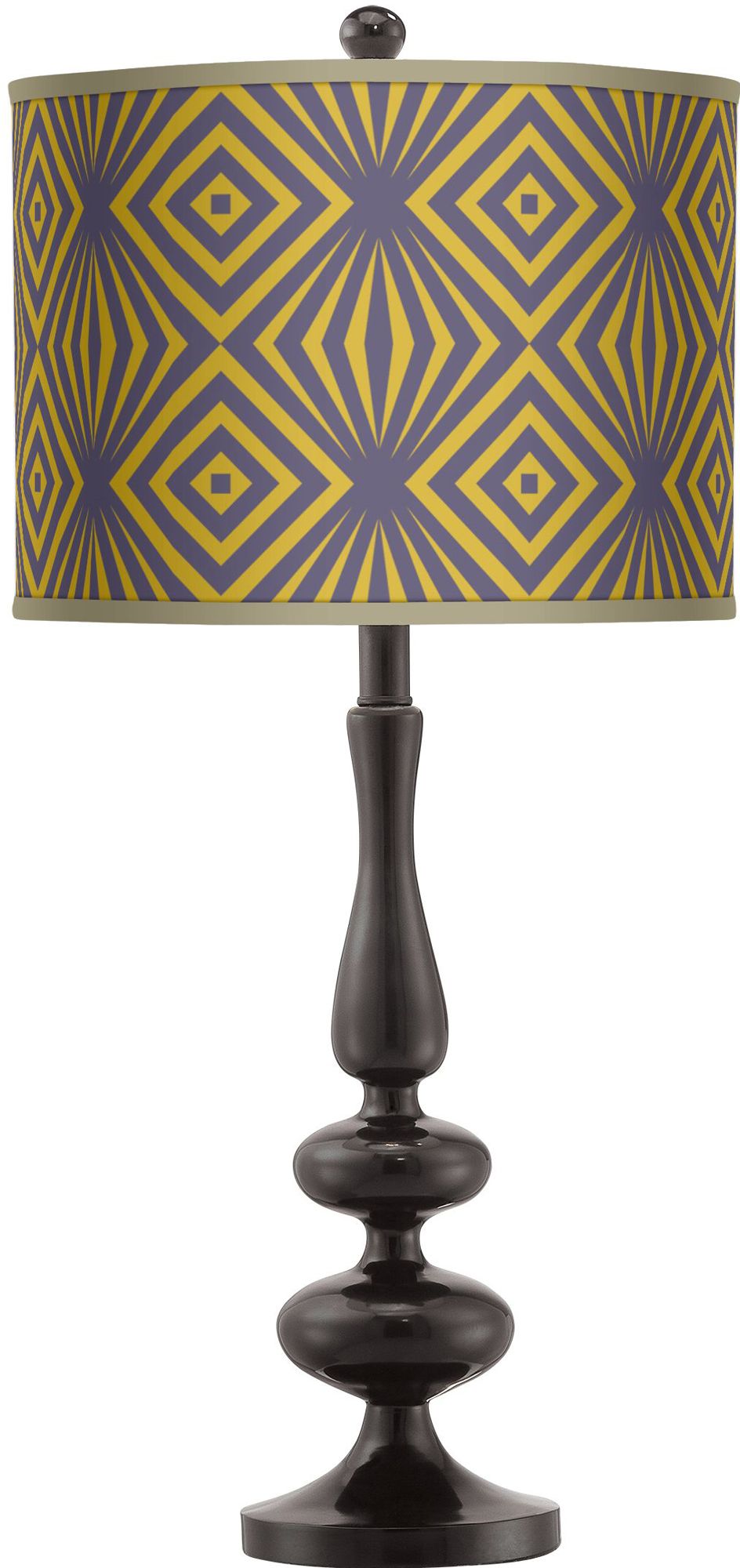 Deco Revival Giclee Paley Black Table Lamp