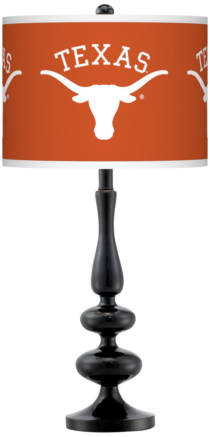 University of Texas Gloss Black Table Lamp