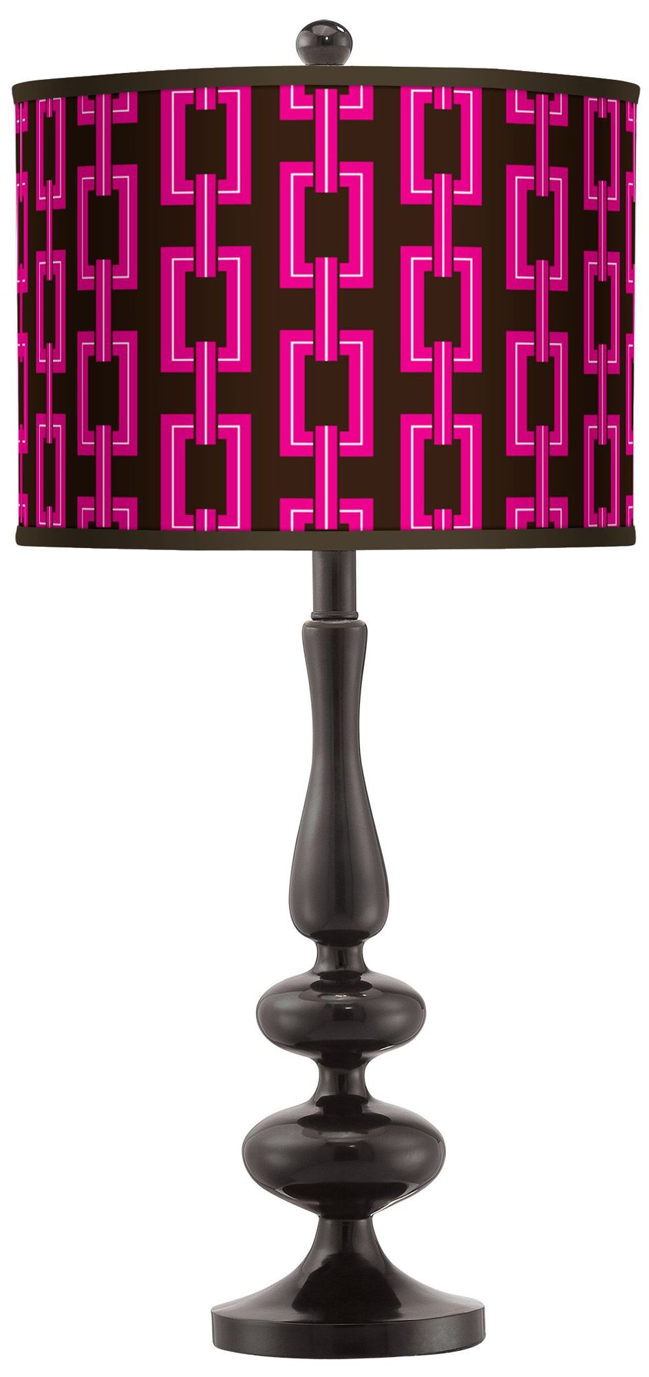 Chain Links Giclee Paley Black Table Lamp