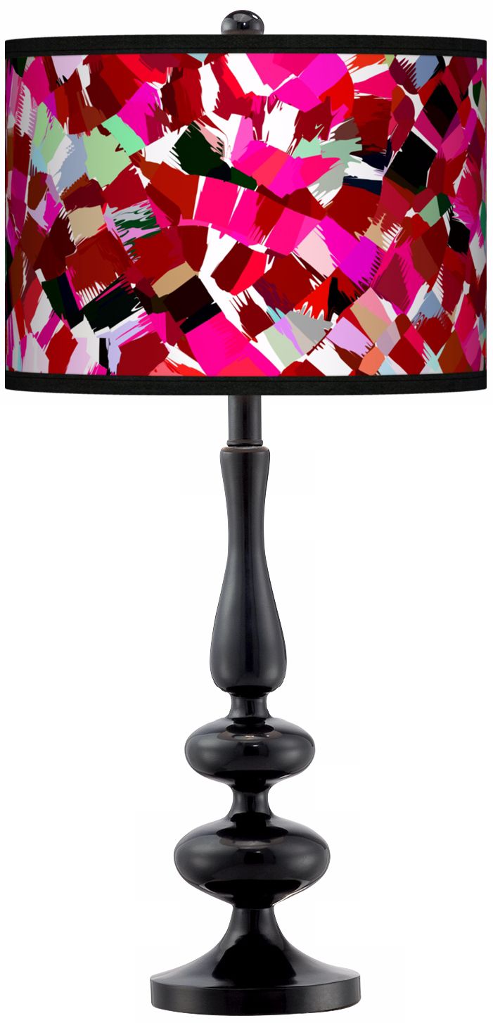 Palette Dots Giclee Paley Black Table Lamp