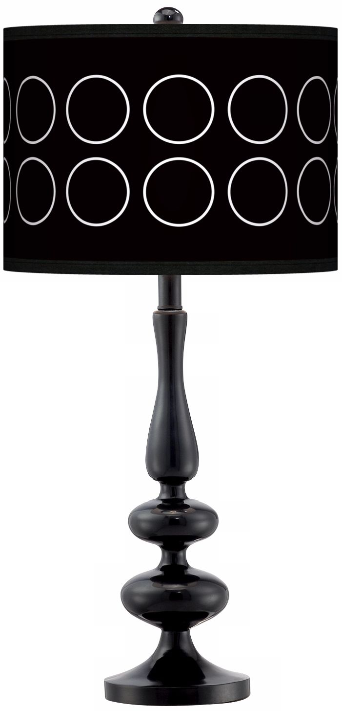 Portholes Giclee Paley Black Table Lamp