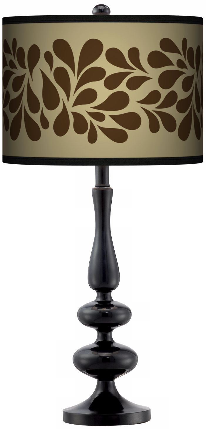 Brown Splash On Tan Giclee Paley Black Table Lamp