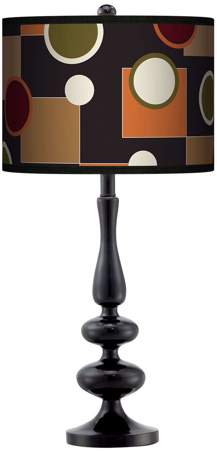 Retro Medley Giclee Paley Black Table Lamp
