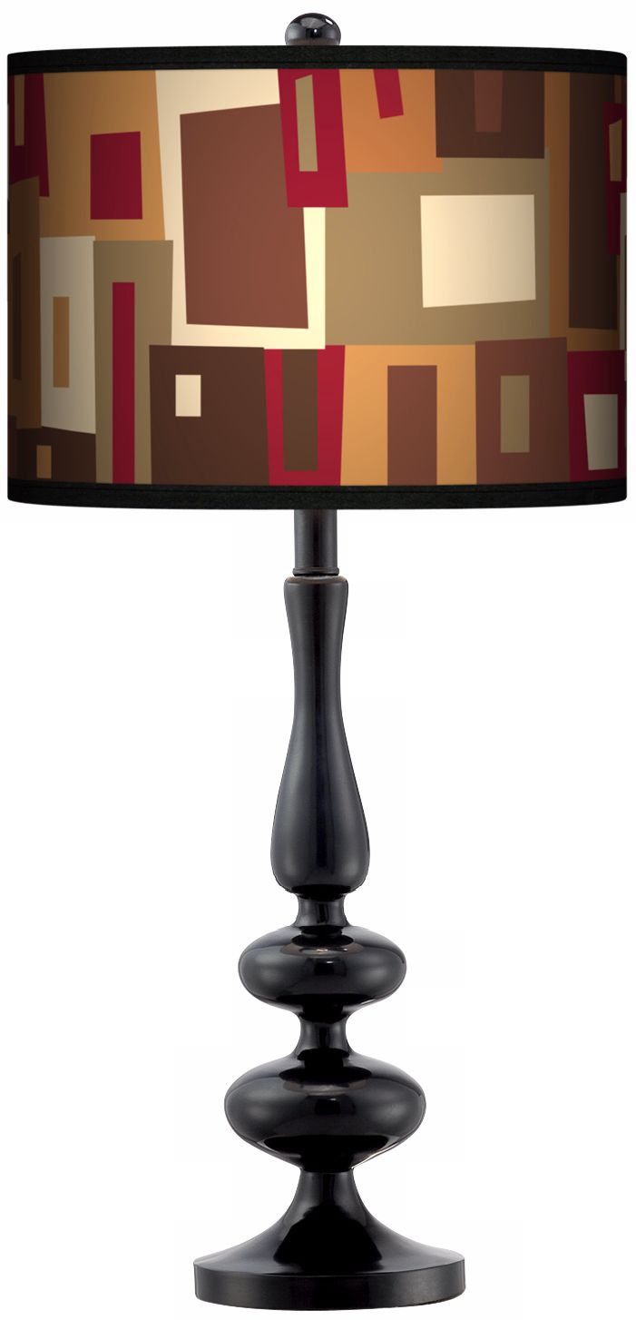 Earth Palette Giclee Paley Black Table Lamp