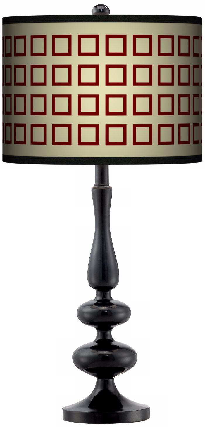 Simply Squares Giclee Paley Black Table Lamp
