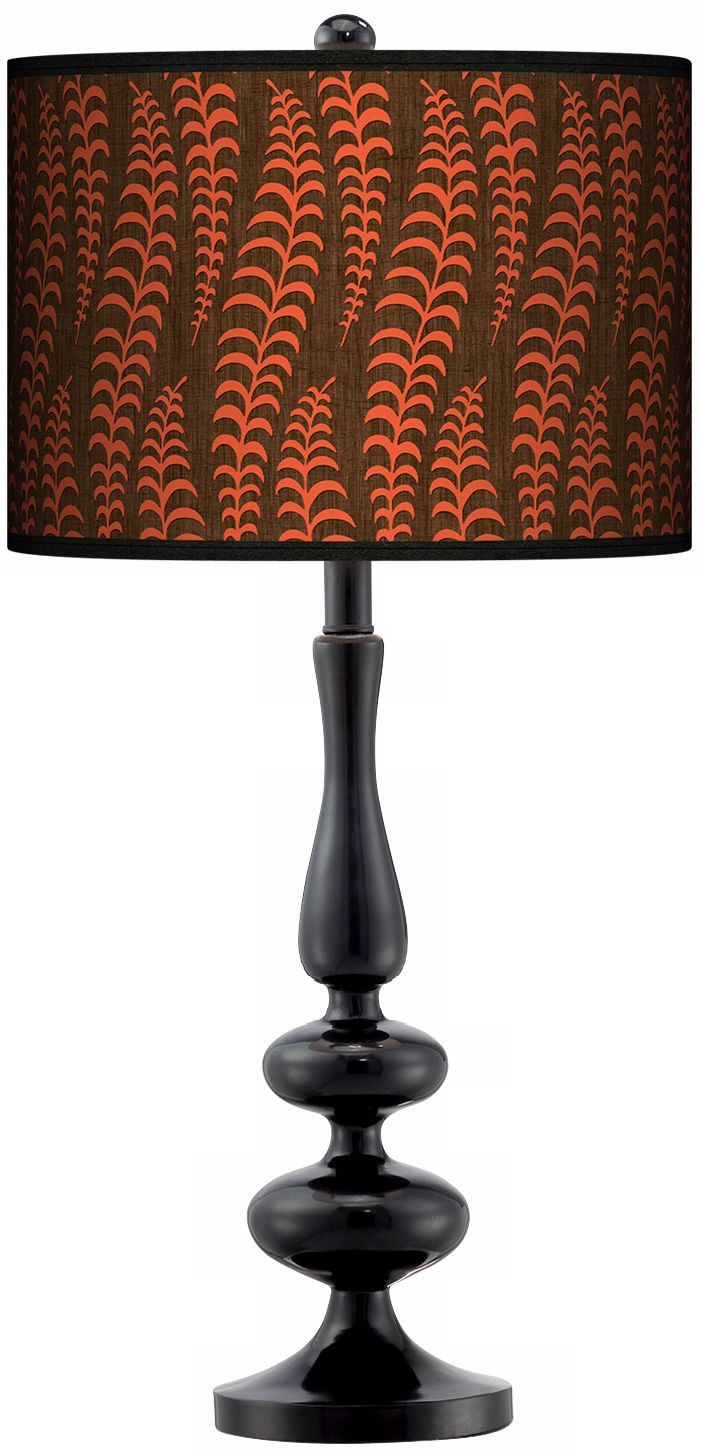 Stacy Garcia Fancy Fern Coral Giclee Paley Black Table Lamp