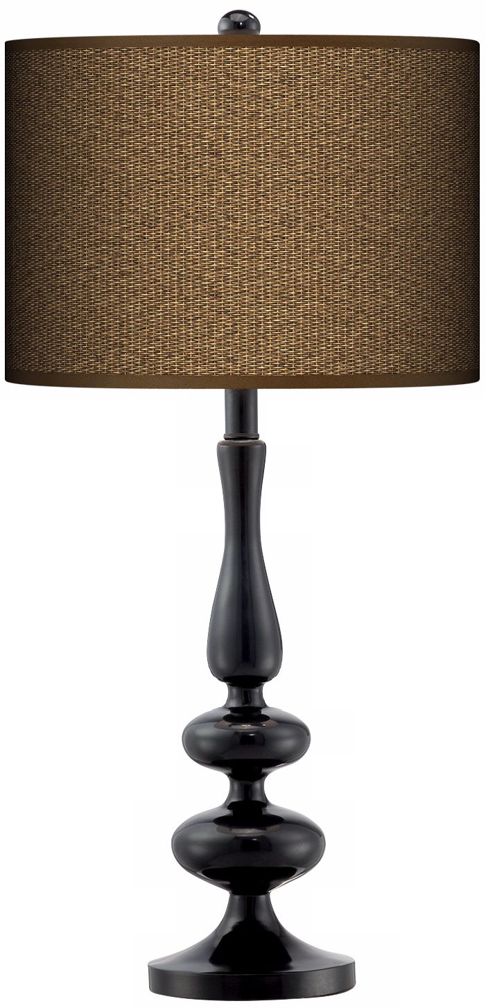 Khaki Giclee Paley Black Table Lamp