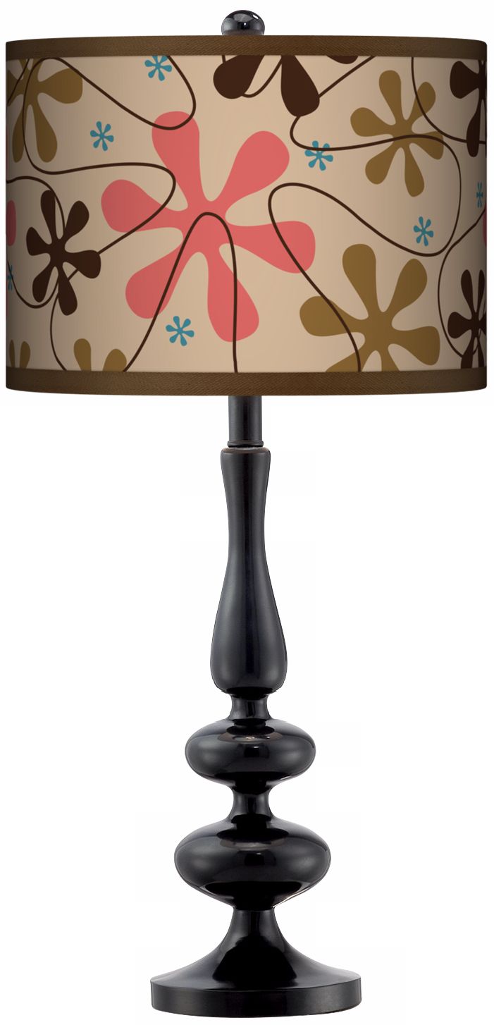 Retro Giclee Paley Black Table Lamp