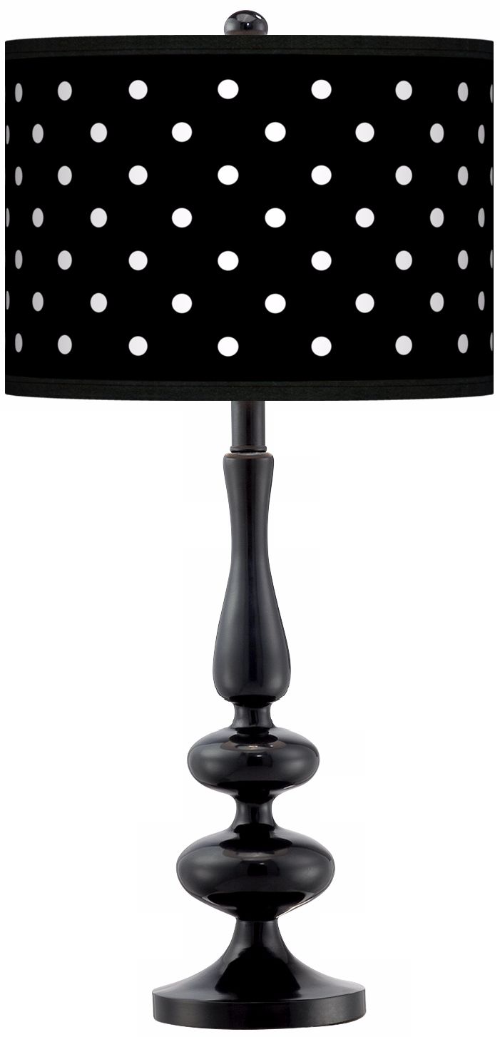 Mini Dots Black Giclee Paley Black Table Lamp