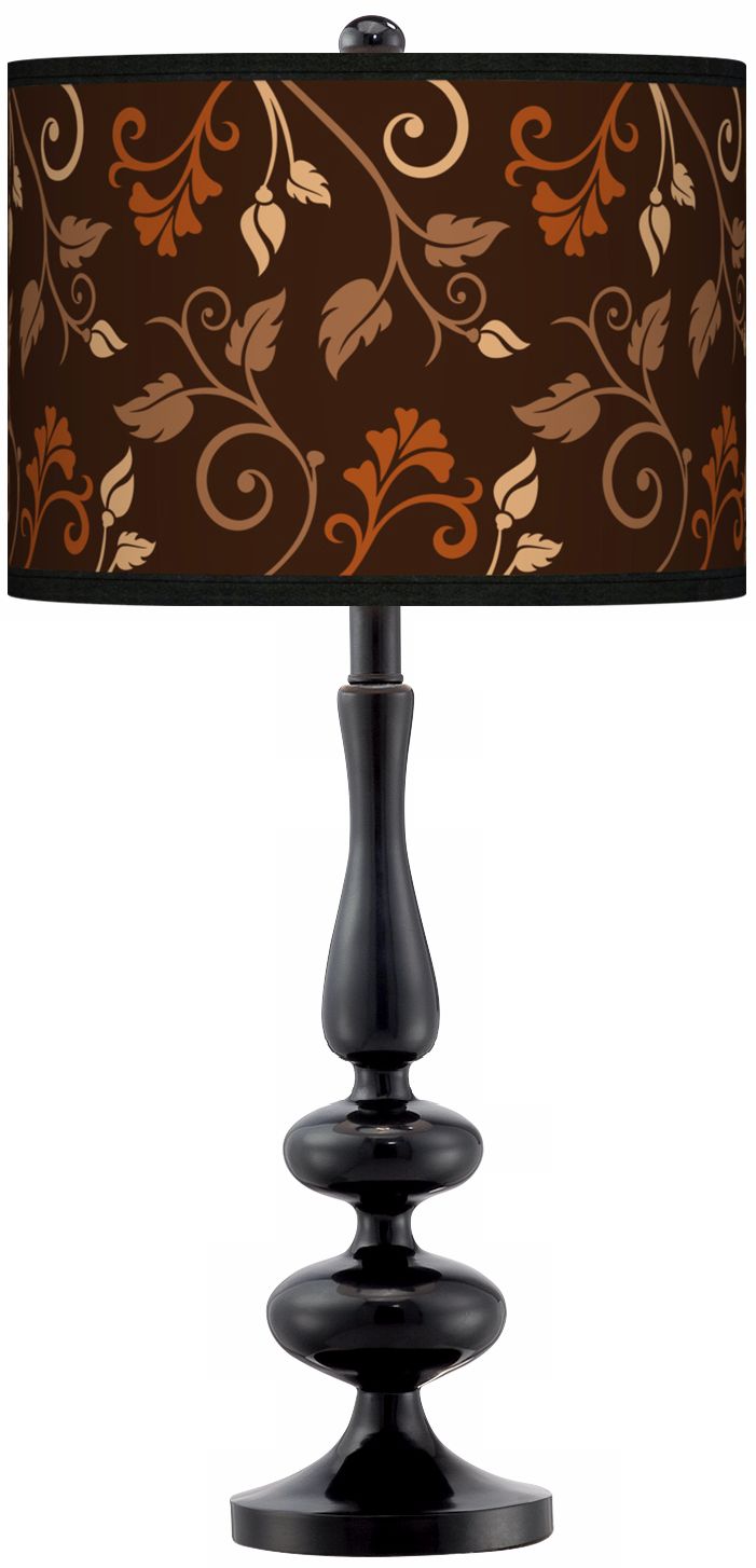 Foliage Giclee Paley Black Table Lamp