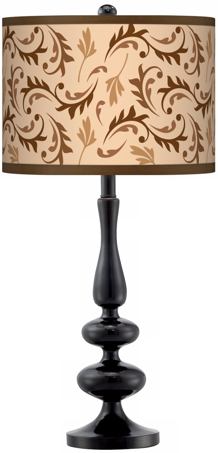 Fall Breeze Giclee Paley Black Table Lamp