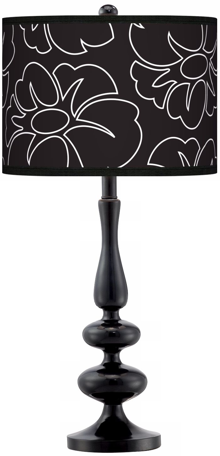 Summer Silhouette Giclee Paley Black Table Lamp