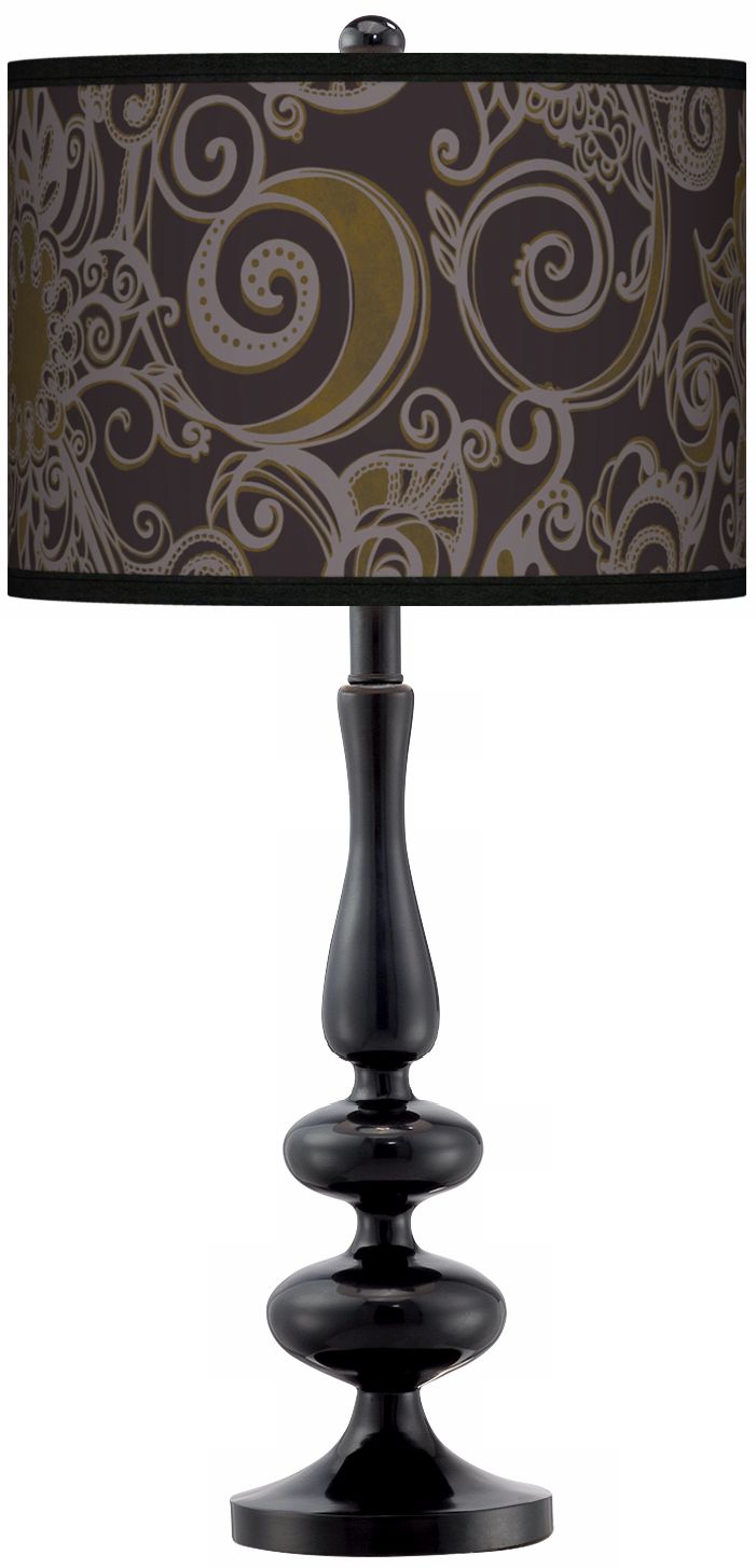 Stacy Garcia Ornament Metal Giclee Paley Black Table Lamp