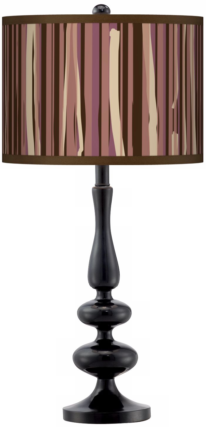Kalahari Lines Giclee Paley Black Table Lamp