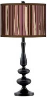 Kalahari Lines Giclee Paley Black Table Lamp N5714 P9287
