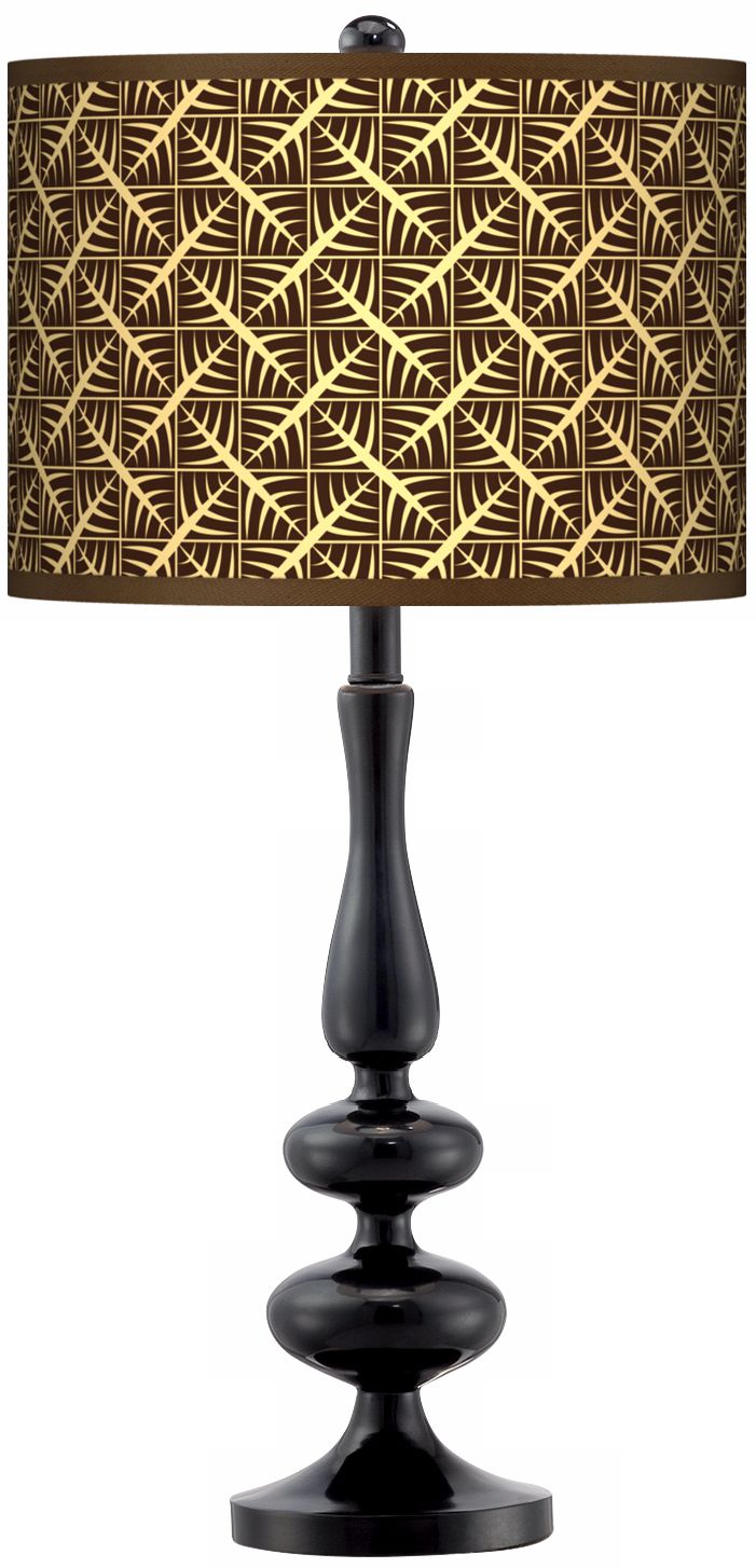 Tan Wailia Giclee Paley Black Table Lamp