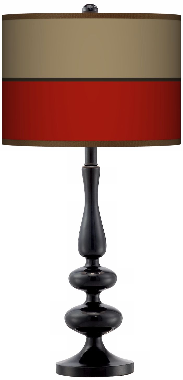 Empire Red Giclee Paley Black Table Lamp