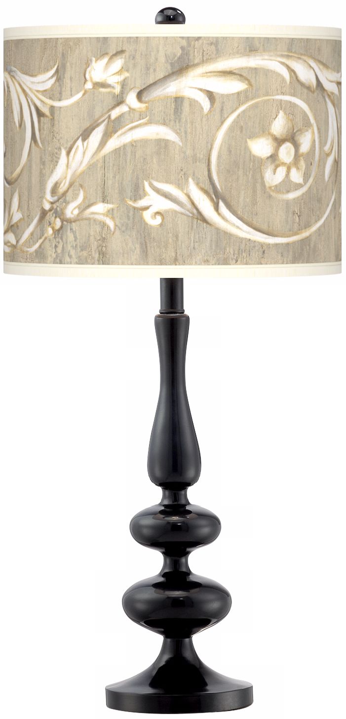 Laurel Court Giclee Paley Black Table Lamp