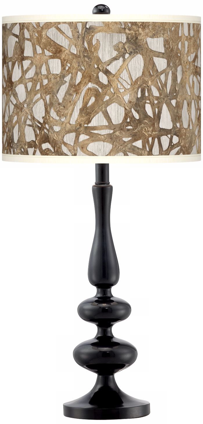 Organic Nest Giclee Paley Black Table Lamp