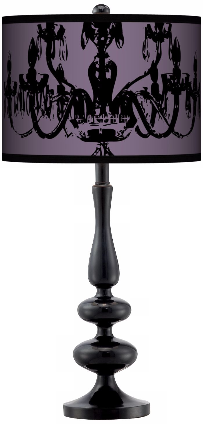 Stacy Garcia Posh Lavender Giclee Paley Black Table Lamp