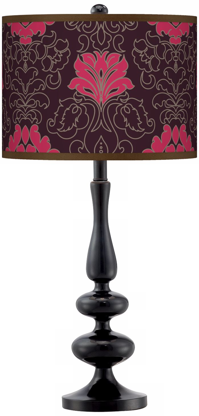 Stacy Garcia Florentia Wild Berry Giclee Paley Black Table Lamp