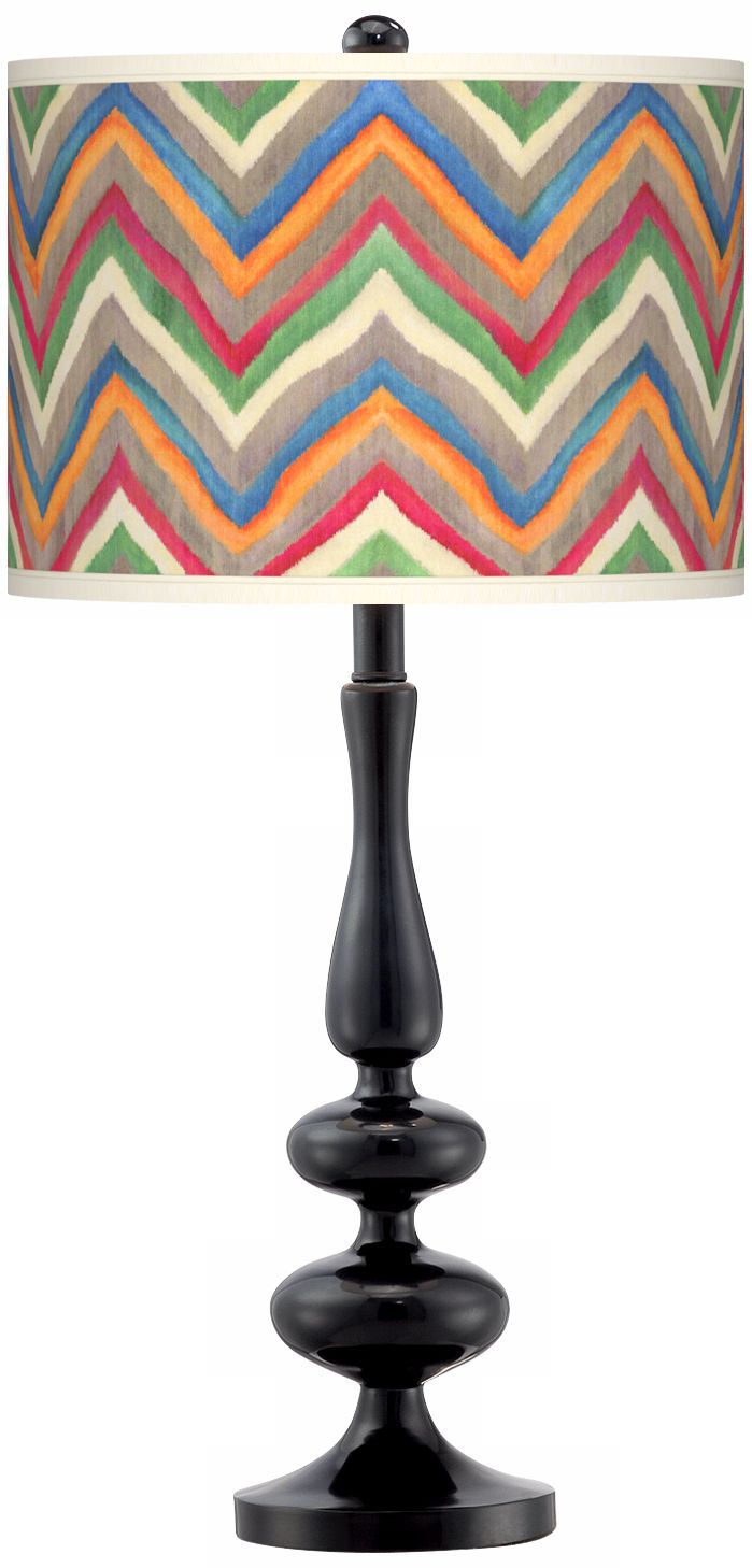 Canyon Waves Giclee Paley Black Table Lamp