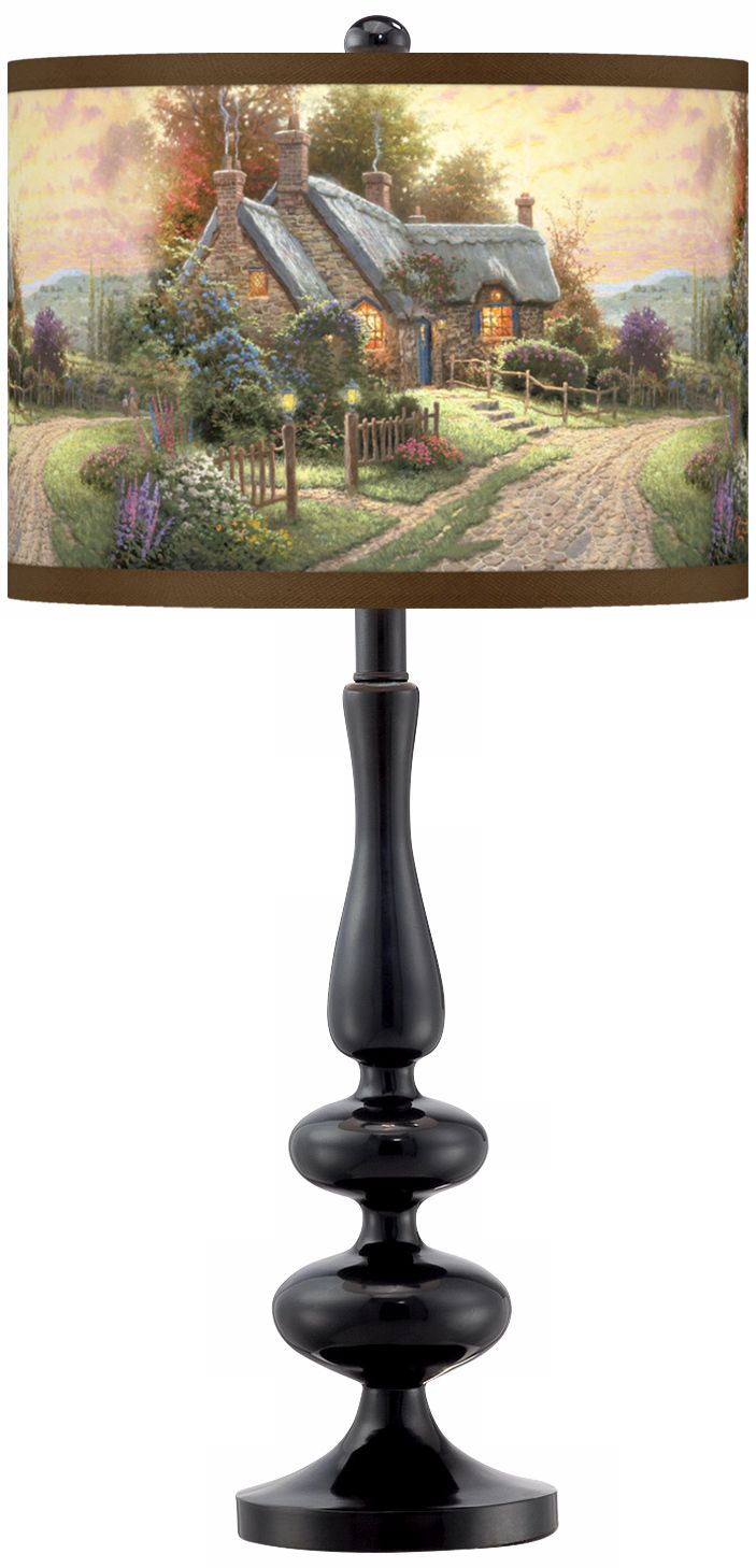 Thomas Kinkade A Peaceful Time Giclee Glow Table Lamp