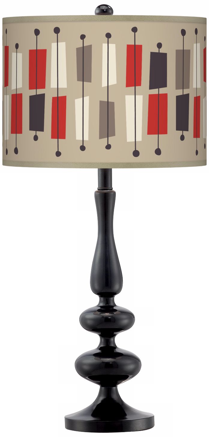 Bounce Giclee Paley Black Table Lamp