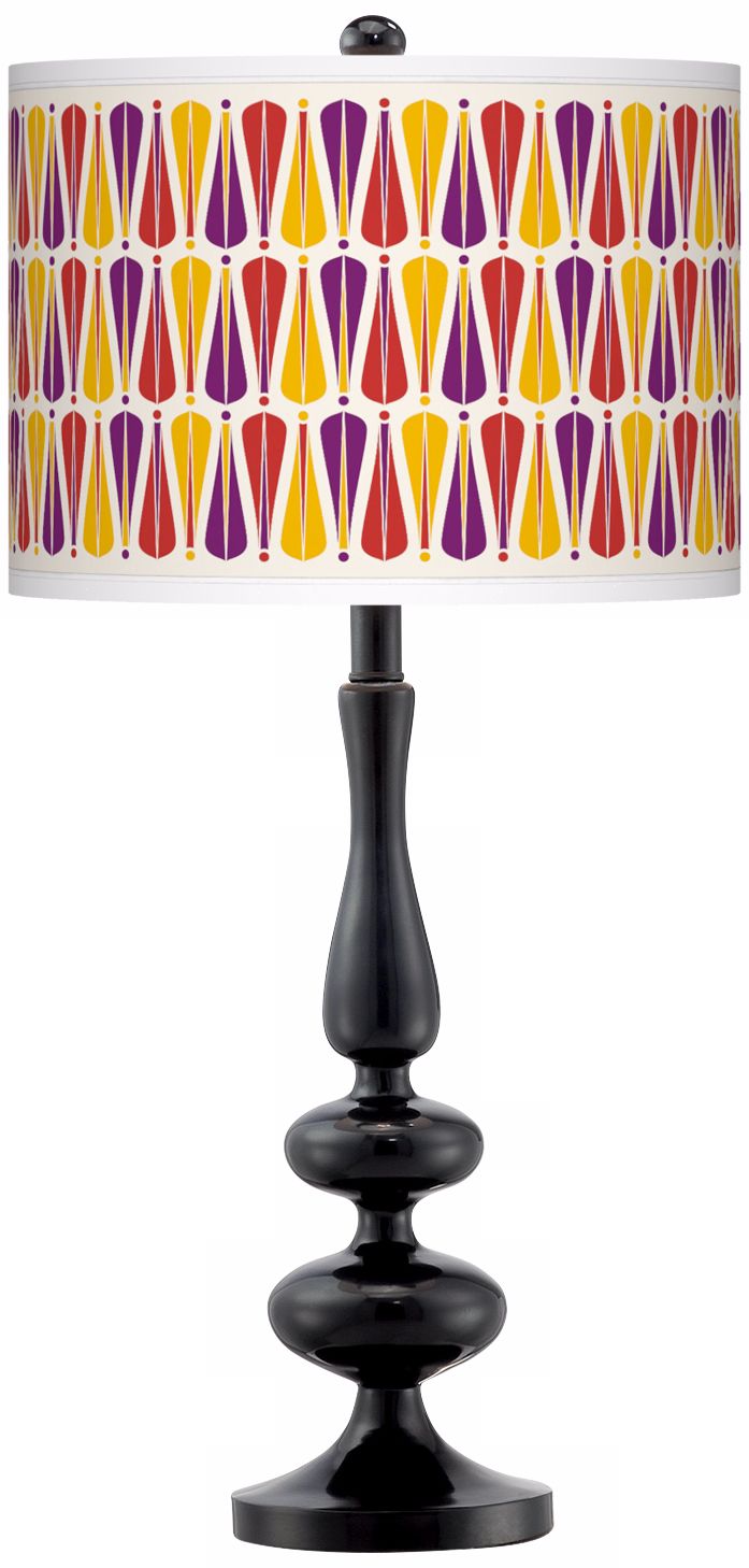 Hinder Giclee Paley Black Table Lamp