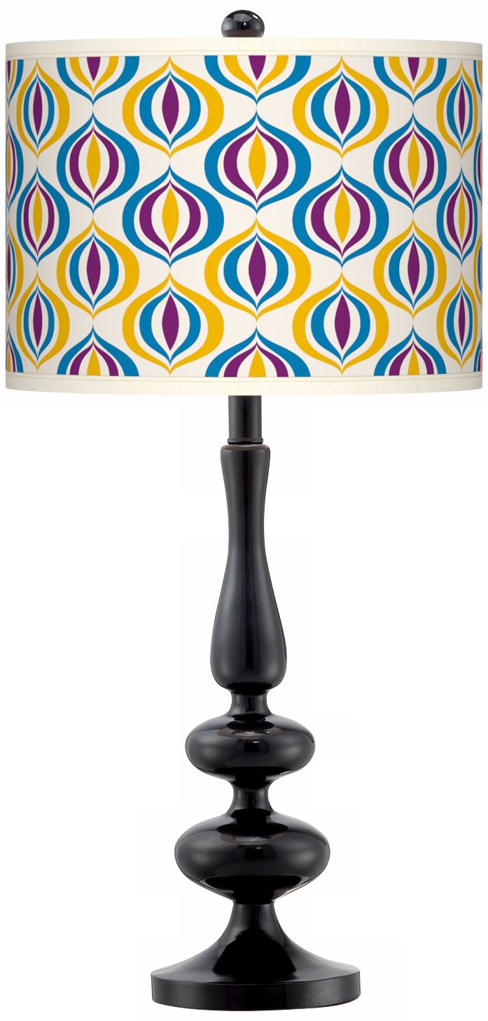 Scatter Giclee Paley Black Table Lamp