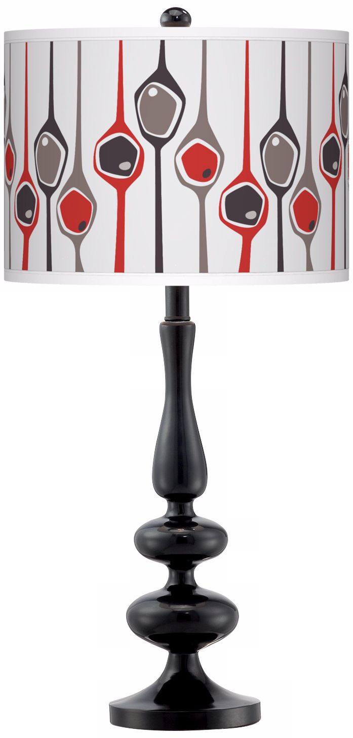 Shutter Giclee Paley Black Table Lamp