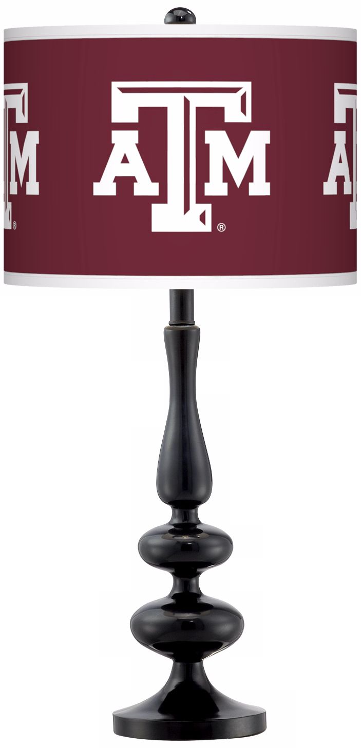 Texas A&M University Gloss Black Table Lamp
