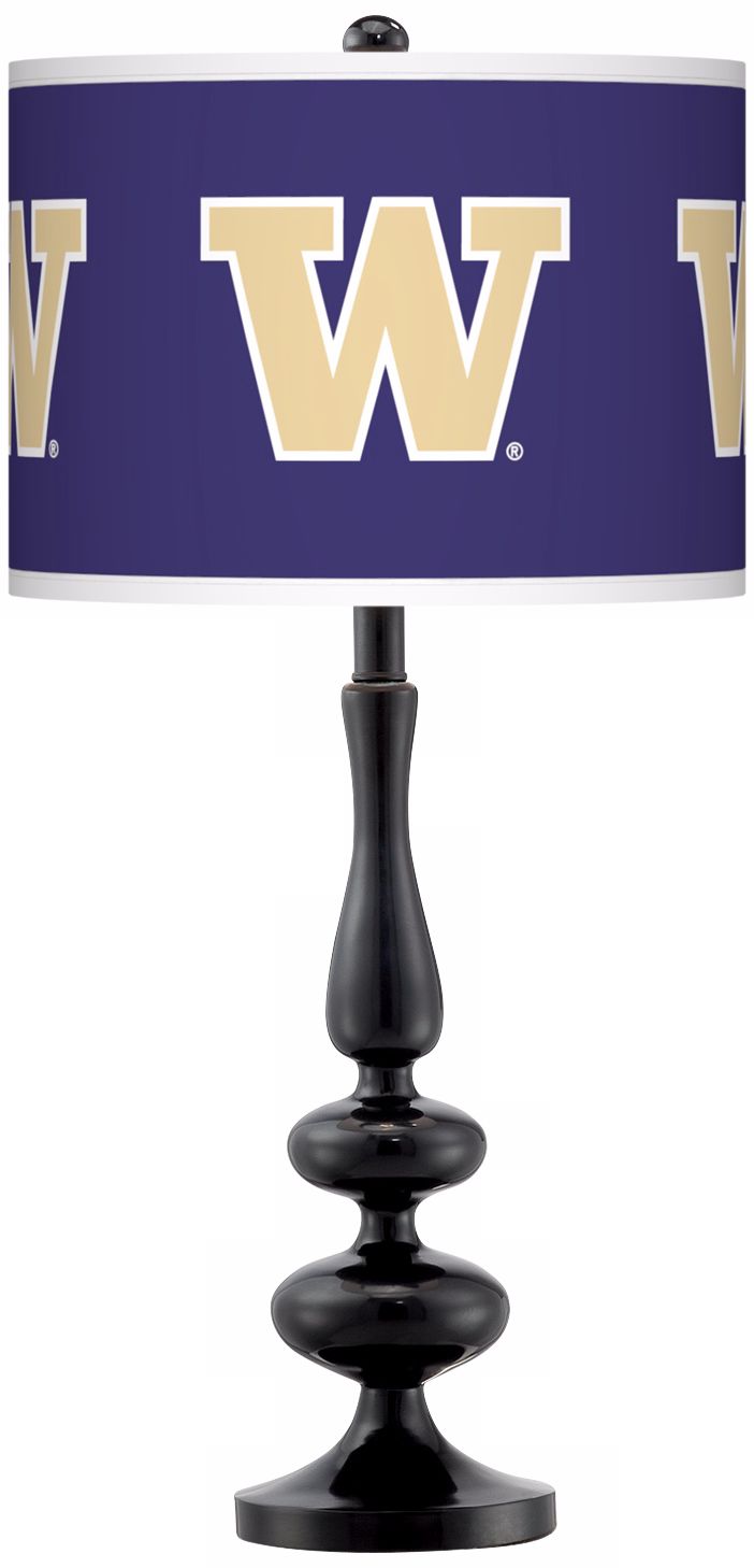 University of Washington Gloss Black Table Lamp