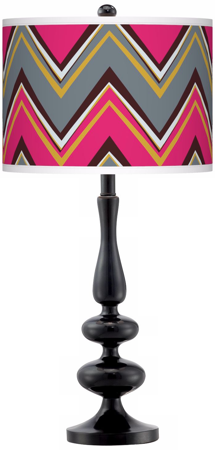 Stacy Garcia Chevron Pride Pink Giclee Paley Black Table Lamp
