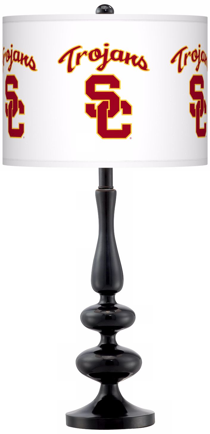 USC Trojans Gloss Black Table Lamp
