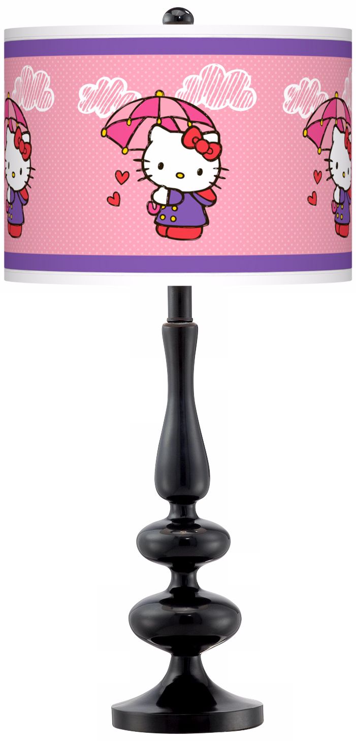 Hello Kitty Rain or Shine Paley Black Table Lamp