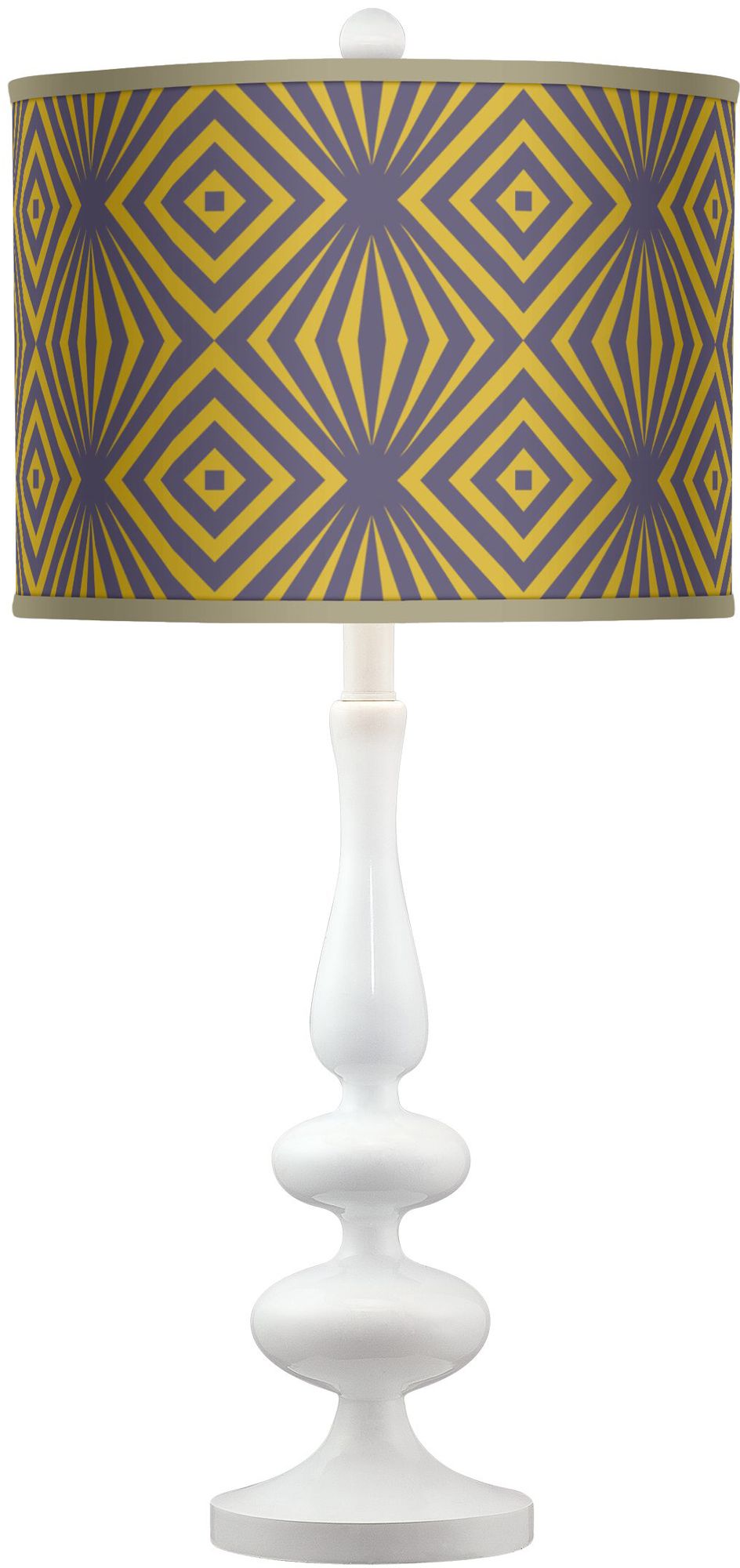Deco Revival Giclee Paley White Table Lamp