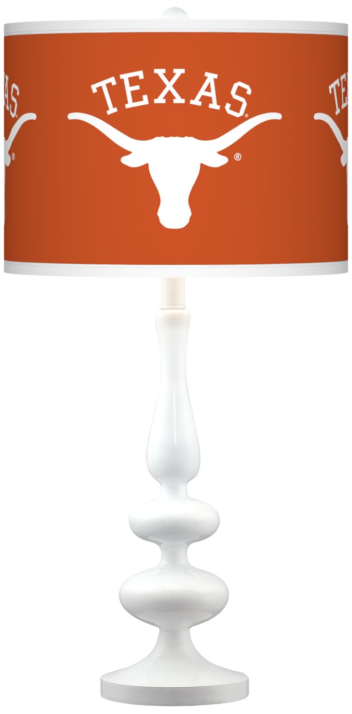 The University of Texas Gloss White Table Lamp