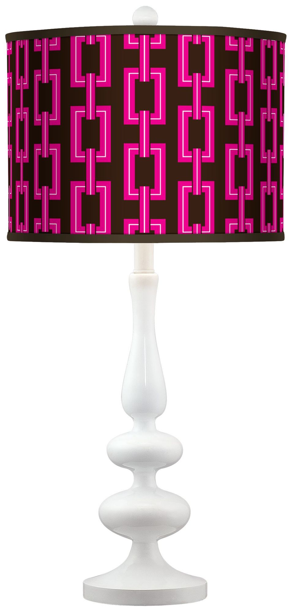 Chain Links Giclee Paley White Table Lamp