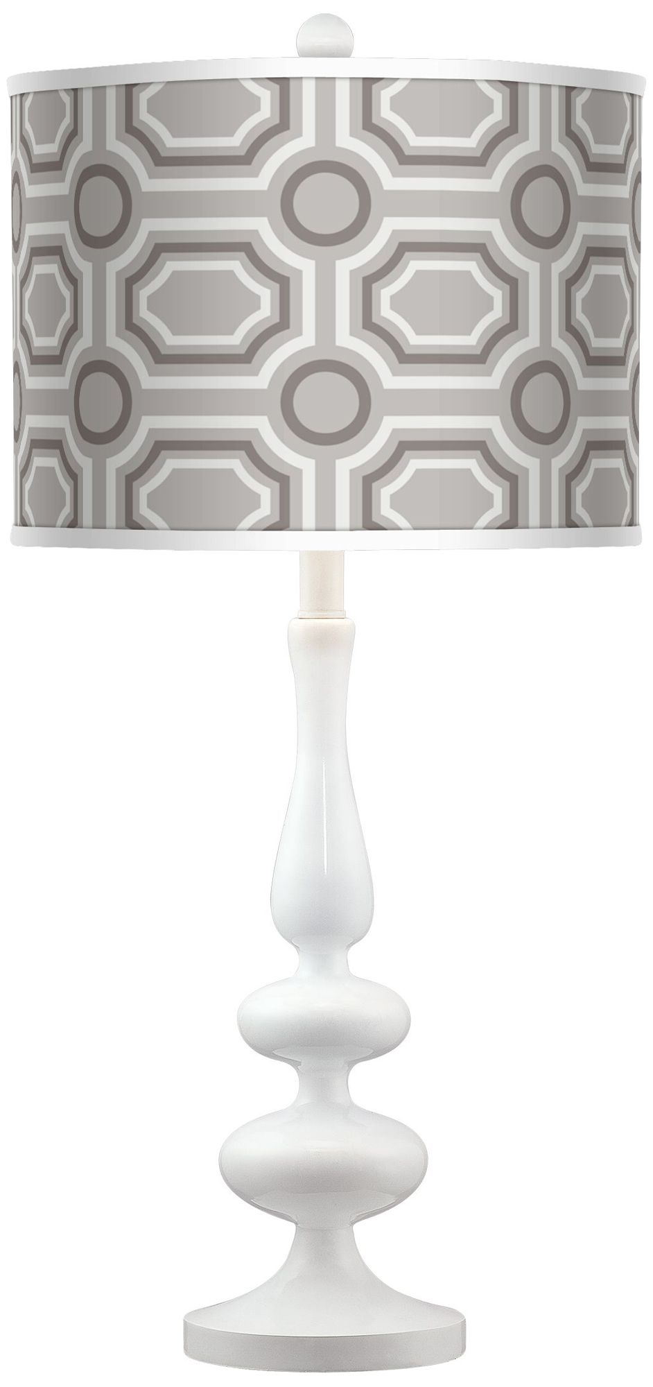 Luxe Tile Giclee Paley White Table Lamp