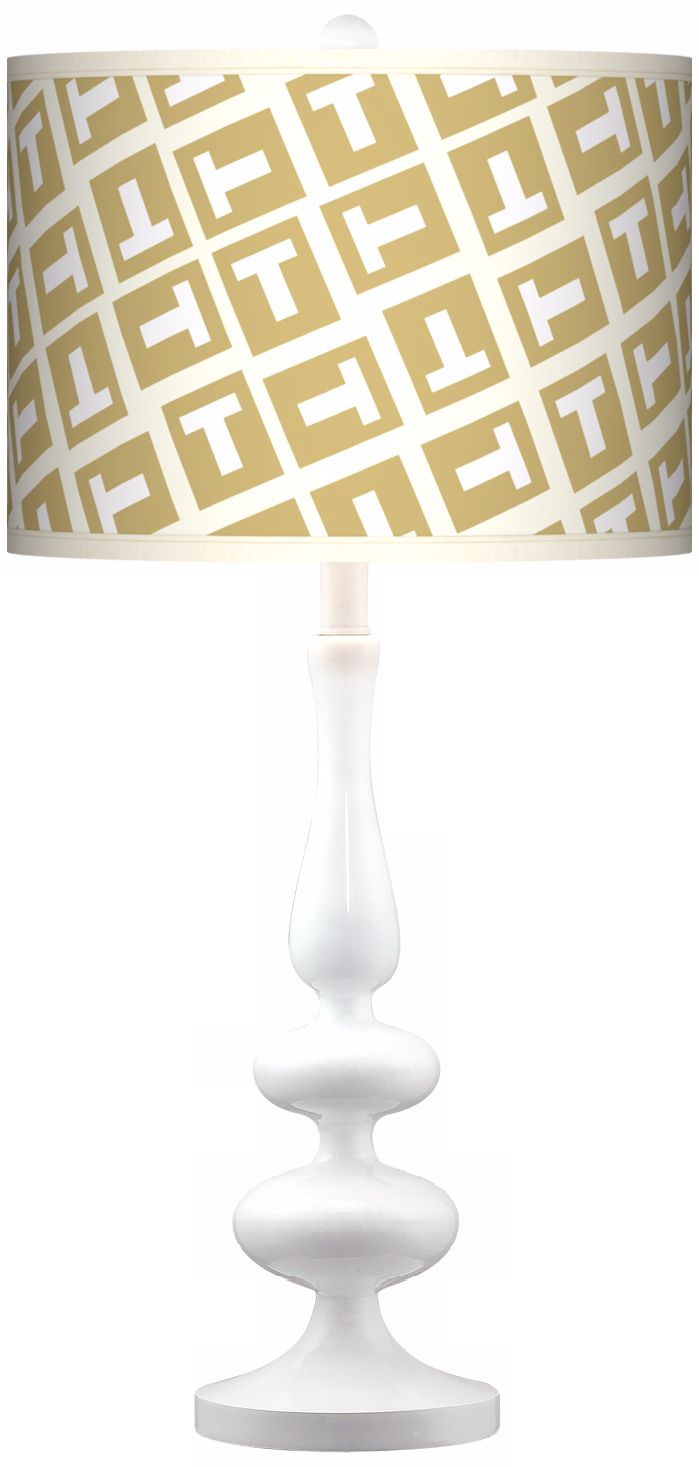 Tee Tumble Modern Gloss White Base Table Lamp
