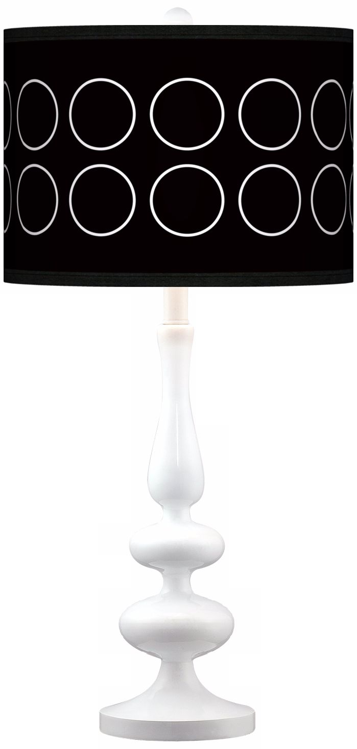 Portholes Giclee Paley White Table Lamp