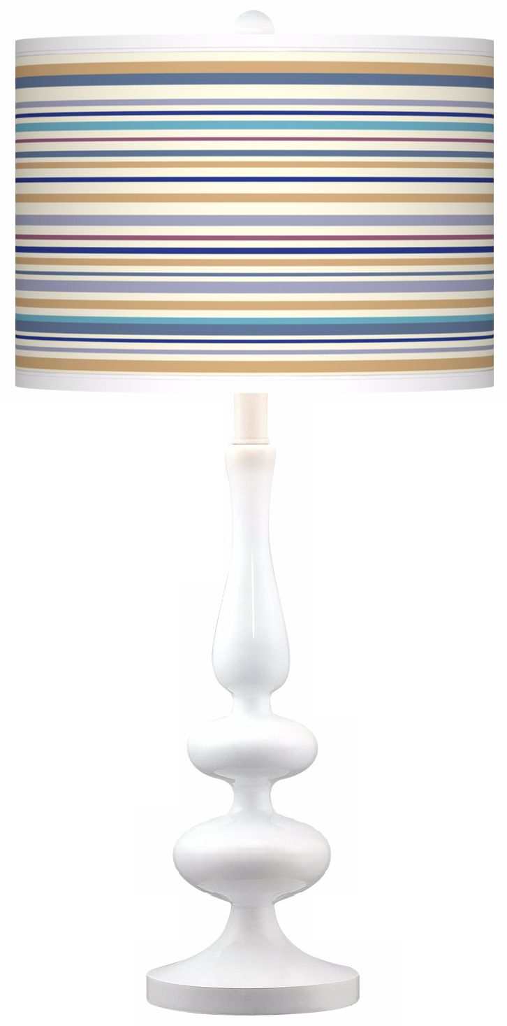 Stacy Garcia Landscape Stripe Giclee Paley White Table Lamp