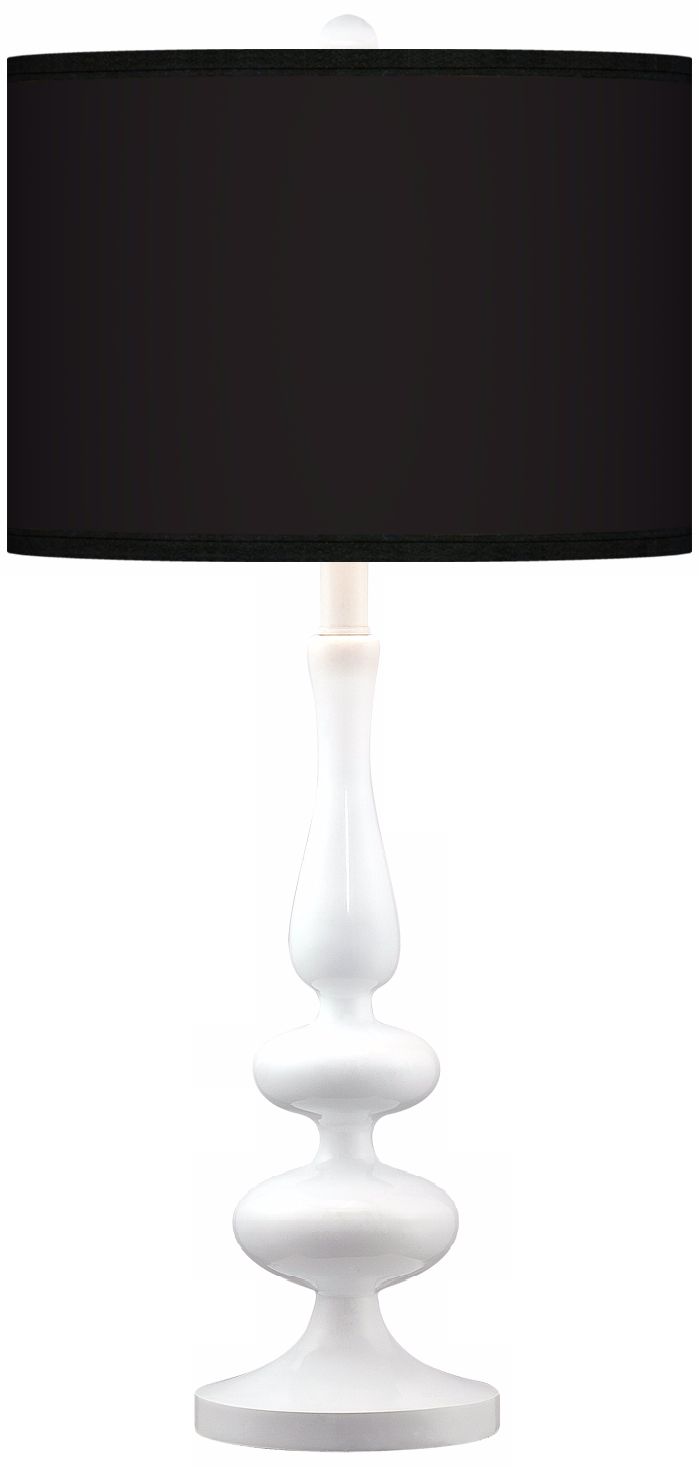 All Black Giclee Paley White Table Lamp