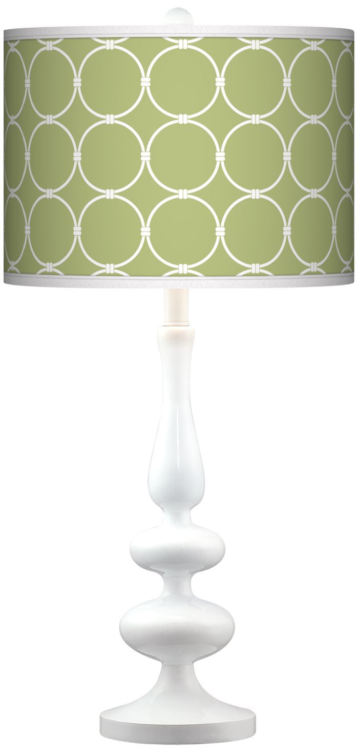 Spring Interlace Giclee Paley White Table Lamp