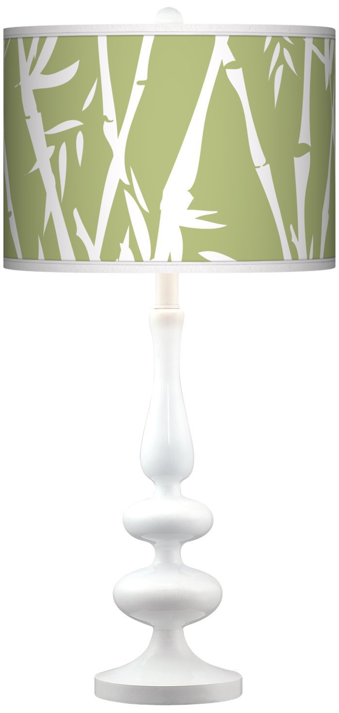 Lush Bamboo Giclee Paley White Table Lamp